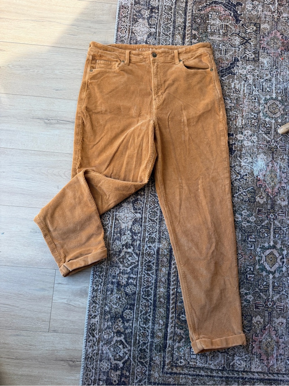 American Eagle cuffed corduroy cropped pants